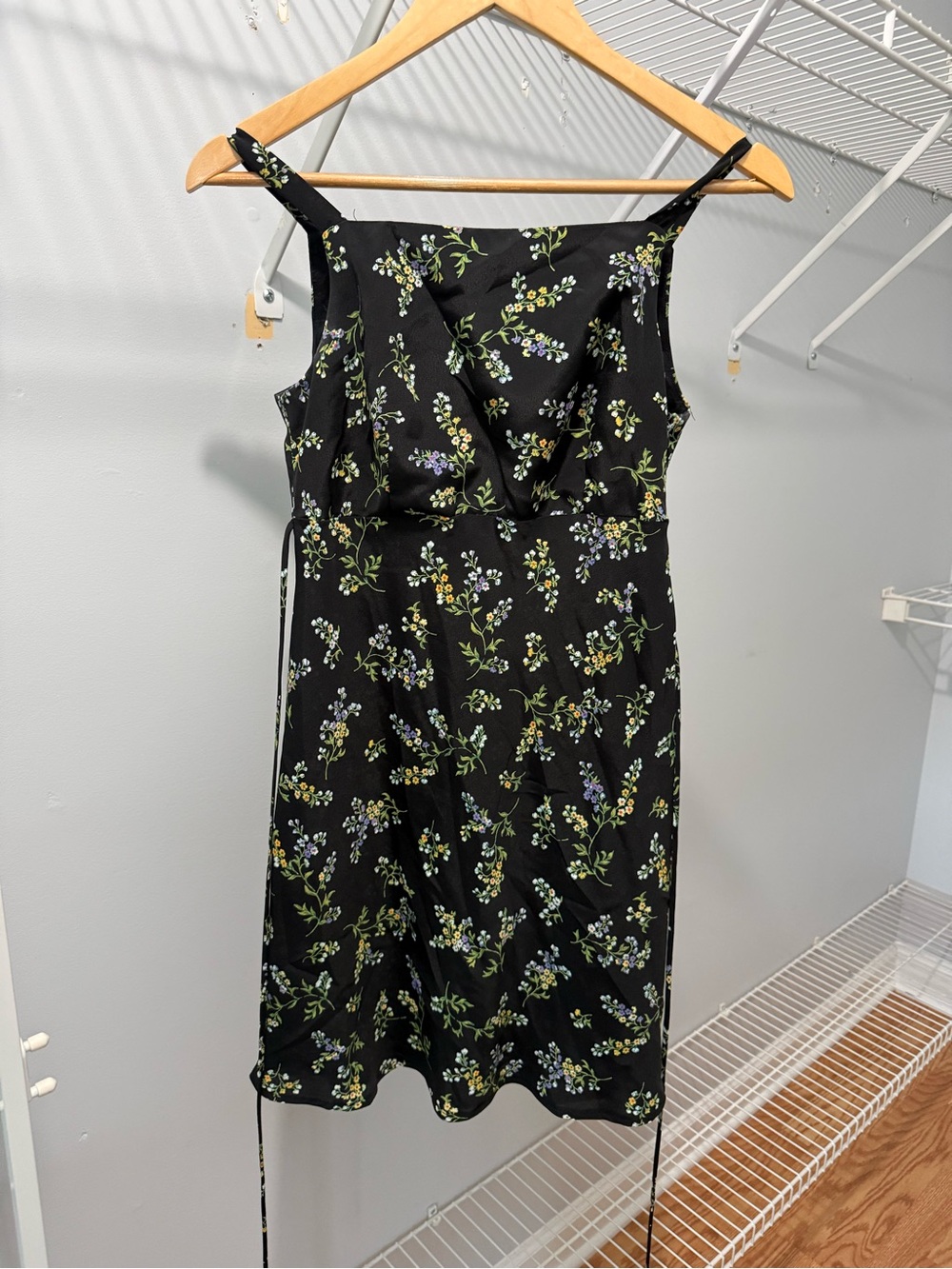 Vintage 90s Rampage Black Floral Slip Dress - Tag 7 (Fits Modern S/XS)